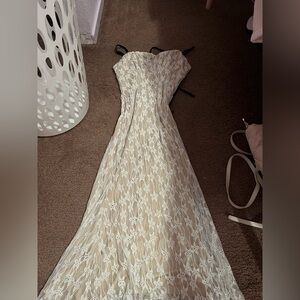 Fashion Nova  Lace Dress in Cream